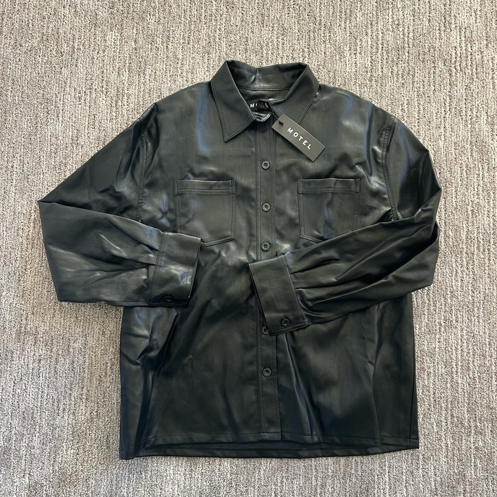 NWT Motel Leather Shirt